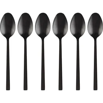 Příbor KULIG PIANO BLACK 6 ks - dárková sada čajových lžiček z nerezové oceli 18/10 s PVD povlakem, černé