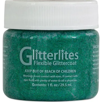 Speciální výtvarná barva Barva Angelus Glitterlites na kůži a koženku 30 ml - EMERALD