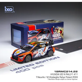 autíčko Hyundai i20 N Rally1 - Rallye Poland 2024 #11 Neuville - Wydaeghe 1:18 IXO