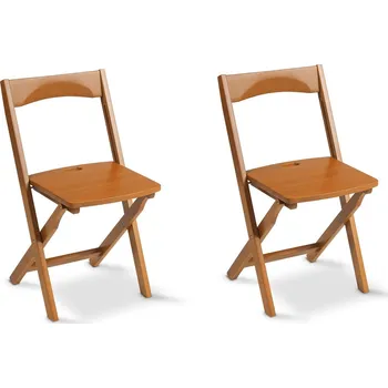 Zahradní lehátko ARREDAMENTI ITALIA DIANA 2 ks - skládací židle z masivního bukového dřeva, hnědé