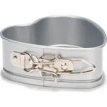 PATISSE SILVER-TOP 12 cm - mini dortová forma ve tvaru srdce z oceli s nepřilnavým povrchem, stříbrná