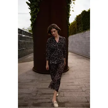 Dámská sukně Dámská vzorovaná midi sukně Marisse černá | hnědá | krémová 3400188