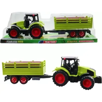 autíčko MaDe 23102 - Traktor s přívěsem, na setrvačník, 38 cm (23102)