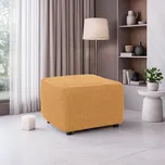 decoDoma napínací potah strečový RUBINIA zlatá taburet (40 - 60 cm)