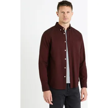 Pánská košile Celio Košile oxford regular Daxford - Pánské Celio tmavě červená 2463658
