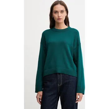 Dámský svetr Bavlněný svetr Calvin Klein Jeans dámský, tyrkysová barva, LV047D305G 69X, vel. XS