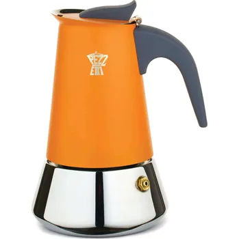 Moka konvice PEZZETTI STEELEXPRESS 10 šálků - smaltovaná moka konvička z nerezové oceli na indukci, oranžová