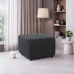 decoDoma napínací potah strečový RUBINIA antracitová taburet (40 - 60 cm)