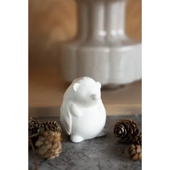 Keramická dekorace ježeček Rufus White 7 cm