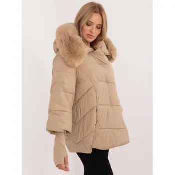 Velbloudí dámská zimní bunda s kapucí