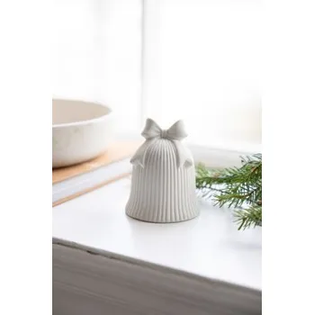 Vánoční dekorace Keramický zvoneček Klocksjön White 9 cm