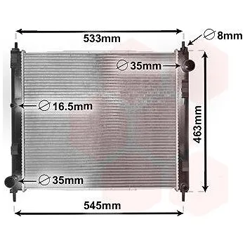 Motor automobilu VAN WEZEL chladič, chlazení motoru 33002385