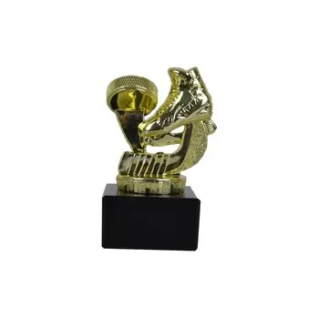 Hokejová soška brusle a puku na mramorovém podstavci 11 cm, Výška 11 cm