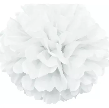 Konfeta Dekorační závěsný pom pom bílý, 40cm (Dekorační závěsný pom pom bílý, 40cm)