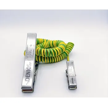 elektrický kabel Uzemňovací kabel DENIOS + svorka 60 mm + 140 mm, kabel 5 m, zeleno-žlutý, ocel, 2,5 mm², ATEX