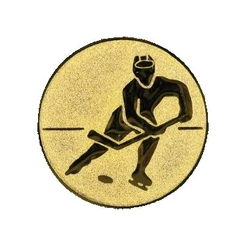 Kovový emblém Lední hokej Ø25 mm, Barva Zlato