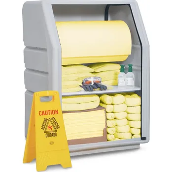 Sorbent DENSORB® Havarijní sada v bezpečnostní skříňce bez dveří, se sorpční rolí, provedení Speciál