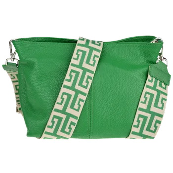 Kabelka NovaKabelka.cz Kožená italská crossbody kabelka Batilda Verde s přídavným popruhem IX
