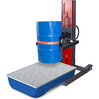 Paletový vozík Sudová zdvižka Secu Ex, na 60- až 220litrové sudy, široký podvozek, výška zdvihu 0-1430 mm, ATEX