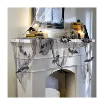 Party dekorace Halloweenská dekorace síť s netopýry 61 x 457 cm