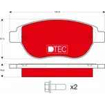 Sada brzdových destiček, kotoučová brzda LUCAS GDB1464DTE