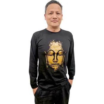 Pánské tričko Tričko zlatý Buddha s dlouhým rukávem Velikost: 40