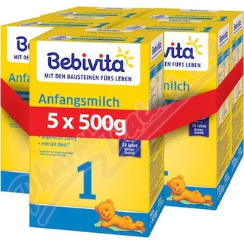 Kojenecká výživa Bebivita 1 mléčná kojenecká výživa 0+m 5x500g