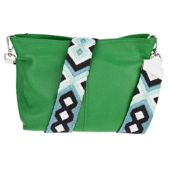 Kabelka NovaKabelka.cz Kožená italská crossbody kabelka Batilda Verde s přídavným popruhem X