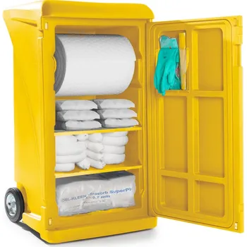 Sorbent DENSORB® mobilní havarijní sada, provedení Olej, ve vozíku DENSORB Caddy Extra Large
