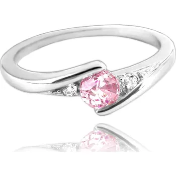 Prsten MINET Elegantní stříbrný prsten s růžovým zirkonem