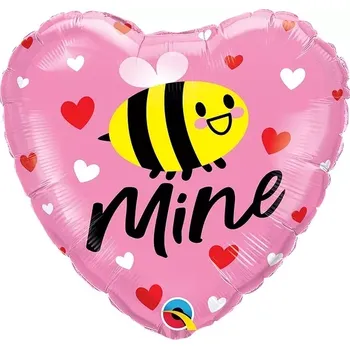 Balónek Fóliový balónek Srdce - Bee mine 45cm (Fóliový balónek Srdce - Bee mine 45cm )
