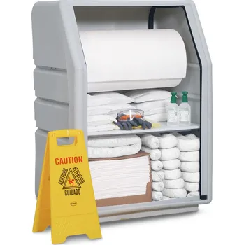 Sorbent DENSORB® Havarijní sada v bezpečnostní skříňce bez dveří, se sorpční rolí, provedení Olej
