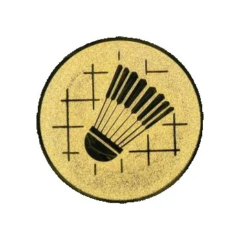 Kovový emblém Badminton Ø25 mm, Barva Stříbro