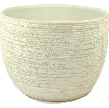 Obal na květináč keramický NISA, pr.28x13cm, krémová|SAND CREAM|Ego Dekor