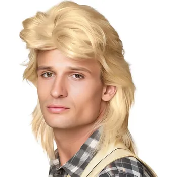 Karnevalová paruka Paruka pánský mullet, blond