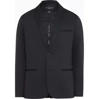 Pánský blejzr PORSCHE DESIGN Travel blazer Sako elegantní volnočasové všestranné s odnímatelnou vložkou a žakárovou podšívkou černá (Exkluzivní sako 2 v 1. S odnímatelnou prošívanou vložkou a ikonickou žakárovou podšívkou.)