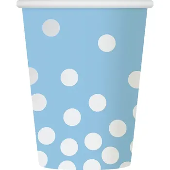 Party nádobí Kelímky papírové ,,Stříbrné konfety" modrý 6ks (Kelímky papírové ,,Stříbrné konfety" modrý 6ks)