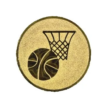 Kovový emblém Basketbal Ø25 mm, Barva Zlato
