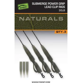 Fox montáž Naturals Submerge Power Grip Lead Clip Leaders 75cm 3ks 30 lb