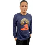 Tričko Buddha s dlouhým rukávem - tmavě-modré Velikost: 36