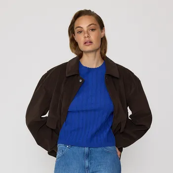 Dámský svetr Reserved - Žerzejový top s vysokým podílem viskózy - indigová - 449EB-57X - 449EB-57X-XL