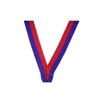 Úzká stuha s klipem - Modrá / Červená, Barva Modrá / Červená