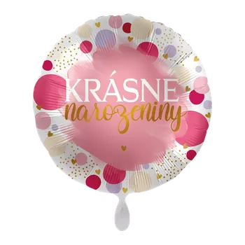 Balónek Fóliový balónek Krásné narozeniny CZ - Pink Birthday - 43 cm