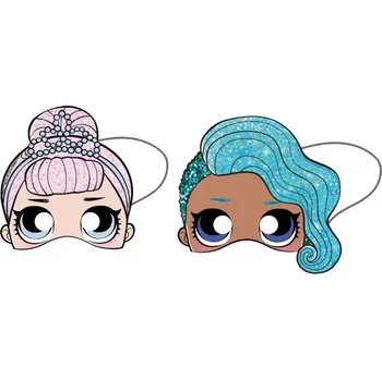 Karnevalový kostým Papírové masky LOL - 6 ks