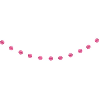 Girlanda papírová - růžové koule 2.13m (Girlanda papírová - růžové koule 2.13m)