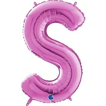 Balónek Písmeno růžové S (66cm,26")