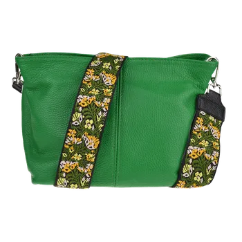 Kabelka NovaKabelka.cz Kožená italská crossbody kabelka Batilda Verde s přídavným popruhem V