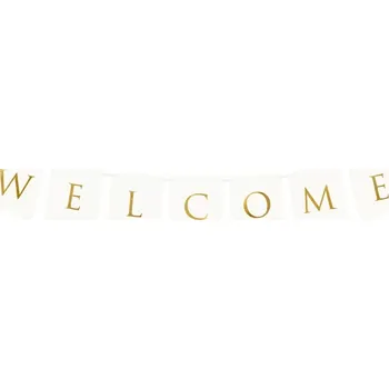 Závěsný baner Welcome - bílý 95 cm