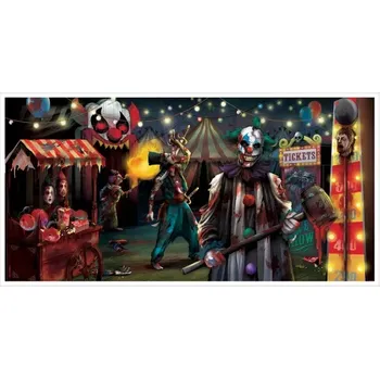 Party dekorace Halloweenská dekorace banner Creepy Carnevil - 165 x 85 cm