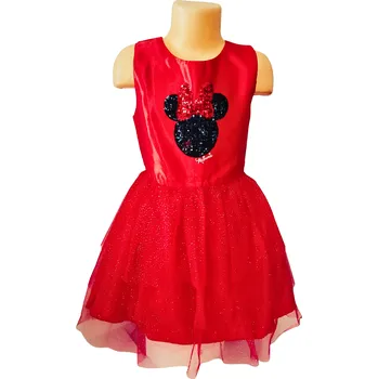 Dívčí oblečení Sun City Sváteční dívčí šaty MINNIE s flitry a tylovou sukní červené Červená, Velikost: 128 128